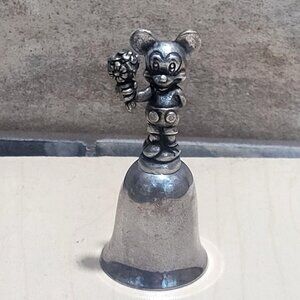 VTG New England Disney Mickey Mouse Holding Bouquet Flower Bell